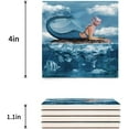 thumbnail image 3 of FMSHPON Mermaid Set of 8 Coaster for Drinks, Absorbent Ceramic Stone Coasters Cup Mat with Cork Base for Home Kitchen Room Coffee Table Bar Decor, 3 of 4