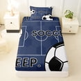 thumbnail image 3 of Erosebridal Ball Games Kids Twin Sheet Sets For Boys,Deepblue White Black Bedding 3 Pieces, 3 of 6