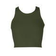thumbnail image 4 of Duoif Tank Top for Women, Women's Cropped Tank Tops Ribbed Sleeveless Crew Neck Blouses Summer Casual Basic Tops Womens Tank Tops Womens Tops Green1 S, 4 of 4
