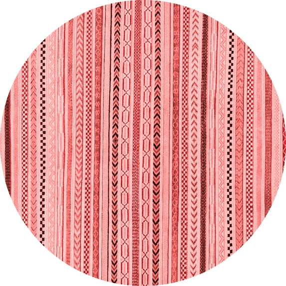 Ahgly Company Machine Washable Indoor Round Solid Red Modern Area Rugs, 6' Round