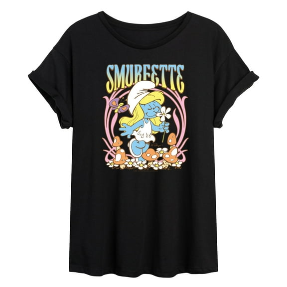 The Smurfs - Smurfette Art Nouveau - Women's Oversized Graphic T-Shirt