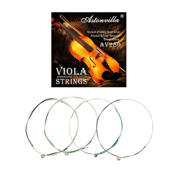 Graflsoa Aston Villa AV280 Viola Strings for 14"-16" Instruments, Nickel-Silver Alloy Wound, Warm Tone, High-Quality Steel Core, Nickel-Plated Ball End