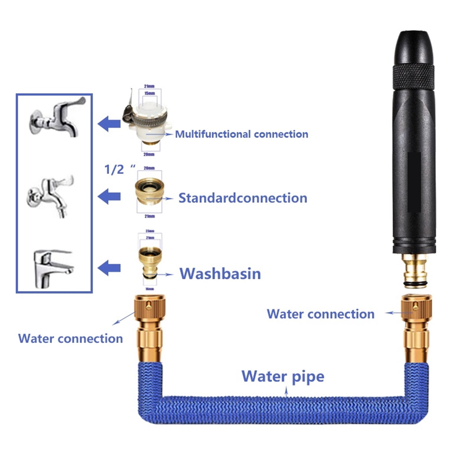 Car Wash High Pressure Water Gun Garden Hose Sprinkler Metal Foam Throwing Car Washing Tool High Pressure Washer Garden Sprayer