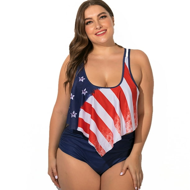 Tankini Swimsuit For Women 4Th July Independence Day American Flag 