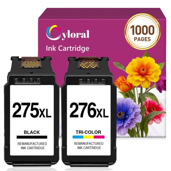 275XL 276XL Ink Cartridge Compatible with Canon Ink 275 and 276 for Pixma TS3722 TS3720 TS3522 TS3520 TR4722 TR4720 TR4700 Printer PG275 CL276 Black and Tri-Color