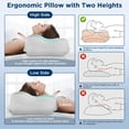 thumbnail image 4 of MOONORAH Cooling Bed Pillow for Neck and Shoulder Pain, Memory Foam Contour Pillow for Side, Back, Stomach Sleepers with Breathable Cooling Cover - Gray & White, 4 of 8