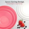 thumbnail image 3 of Pink Nesting Mixing Bowls with Lids, Lightweight Plastic Salad Bowls for Kitchen Prep, Baking, Serving, Microwave & Dishwasher Safe, Set of 3, 3 of 14