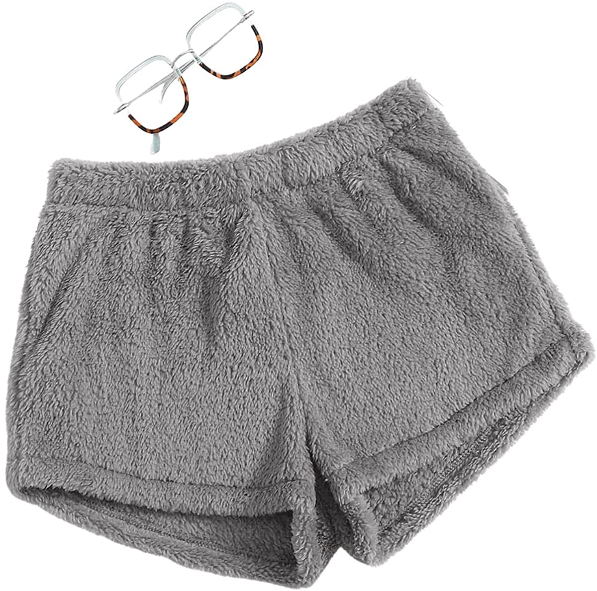 Women's Casual Fuzzy Pajama Shorts 