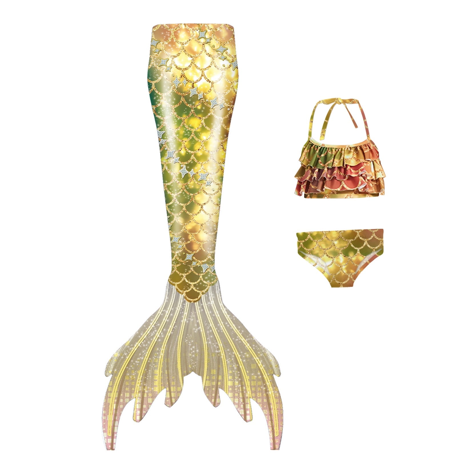 Luvoko Child Girl Piece Swimsuits Bathing Suit, Toddler Mermaid