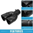 thumbnail image 3 of Car Exhaust Tip Heart Shaped Tail Pipe 2.48" OD 2.64"x2.36" Outlet 8.66" Length Straight Black, 3 of 6