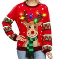 thumbnail image 5 of JOYIN Light Up Ugly Christmas Sweaters for Women 2023,Christmas Sweater, LED Reindeer Ugly Christmas Sweater, 5 of 7