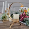 thumbnail image 6 of Efavormart 13" Gold Moon Shaped Metal Pillar Candle Holder Centerpiece, Tealight Hurricane Candlestick Stand, 6 of 11