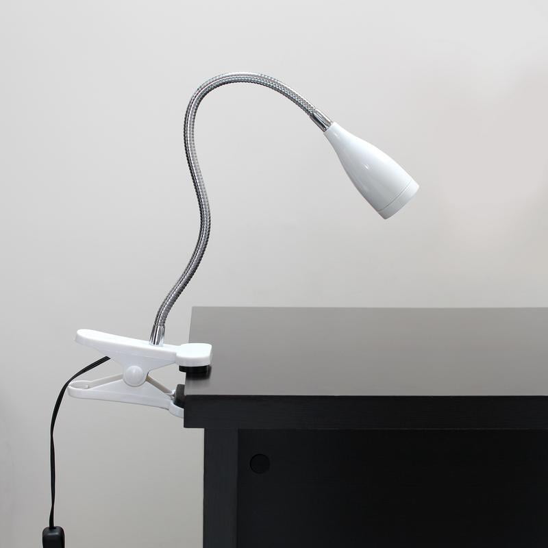 Limelights Flexible Gooseneck Led Clip Light Desk Lamp White