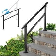 thumbnail image 2 of Wrought Iron Handrails for Outdoor Steps - Exterior Hand Rails for Concrete Steps Outside Metal Stair Railing Porch 4 Step, 2 of 6