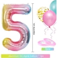 thumbnail image 3 of Globo de niña de 5 años, 5º cumpleaños, globo rosa con el número 5, decoración de cumpleaños, globo de feliz cumpleaños, decoración de fiesta de 5º cumpleaños de niña, 3 of 5