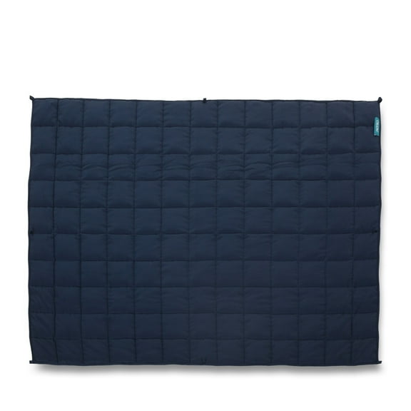 Benjara Blankie 20lbs Weighted Blanket, 60 x 80 Cotton Multilayer, Navy Blue