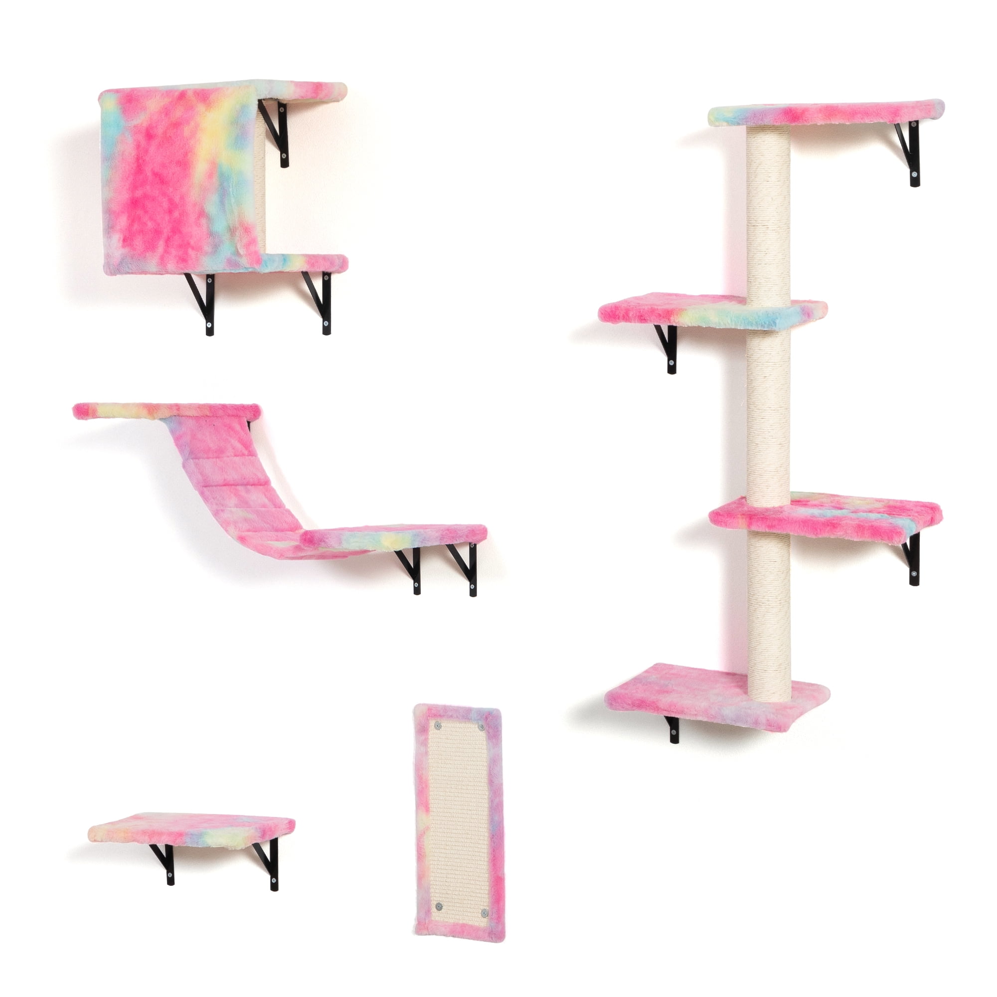 Pefilos Cat Wall Shelves and Perches Set for 5, Cat Tower for Adult Cats Mounted Cat Tree House for Large, Indoor Cat Sleeping Playing Lounging Climbing Furniture, Pink Pefilos Cat Wall Shelves and Perches Set for 5, Cat Tower for Adult Cats Mounted Cat Tree House for Large, Indoor Cat Sleeping Playing Lounging Climbing Furniture, Pink