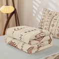 thumbnail image 5 of Erosebridal Southwestern Aztec Zipper Queen Comforter Set with Fitted Sheet and 2 Pillowcases, Retro Geometric Zipper Bedding Set, Cream Brown, Gray Reversible, 5 of 7