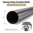 thumbnail image 3 of 66" to 120"Curtain Rods for Windows, 1 inch Industrial Curtain Rod, Adjustable Wrap Around Curtain Rods, Industrial Indoor/Outdoor Curtain Rod, Darksliver, 3 of 7