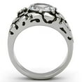 thumbnail image 3 of TK959 - High polished (no plating) Stainless Steel Ring with AAA Grade CZ  in Clear, 3 of 4