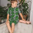 thumbnail image 4 of Fotbe Palm Greenery Pijama Estampada de 2 Piezas para Niños – Ropa de Dormir de Manga Corta Cómoda para Niños y Niñas, Camiseta y Shorts de Algodón-X-Large, 4 of 6