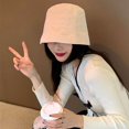 thumbnail image 5 of Women Outdoor Sun Protection Chiffon Thin Style Fisherman Hat Basin Hat Bucket Hat Beach Cap WHITE, 5 of 8