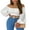 White, variant on Michellecmm Women’s Off Shoulder Long Sleeve Tie Knot Back Ruched Crop Tops