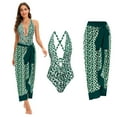 thumbnail image 2 of Lolmot Womens One Piece Swimwear Bathing Suit Swimsuit One-Piece Swimsuit Bikini Lace up Swimsuit Deep V Floral Print Skirt Chiffon 2-Piece Tank Set, 2 of 5