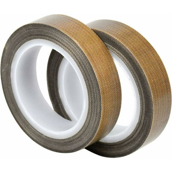 2 Roll PTFE Duct Tape, Teflon Tape, High Temperature Tape, -100℃ - +260℃ PTFE Coated Glass Cloth Duct Tape, (13mm x 10m + 13mm x 10m)