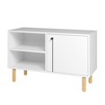 thumbnail image 1 of HomeRoots 403101 Iko White Modern Sideboard Open Cubbie Cabinet, 1 of 1