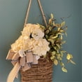 thumbnail image 6 of Zzxfth Front Door Basket Hanging Basket For Front Door Door Hanging Basket Wildflower Hanging Basket Wreath Fabric Door Decor With Rattan Design & Faux Linen Bow All Season Front Porch Decor For Home, 6 of 9