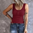 thumbnail image 2 of Paguaki Tank Tops for Women Summer Casual Camisole Tops Ribbed Sleeveless Henley Shirts Basic Clothing, 2 of 5