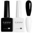 thumbnail image 1 of Set de esmaltes de uñas en gel CANNI, blanco y negro, sin hemas, 9 ml, 2 unidades, 1 of 9