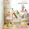 thumbnail image 4 of PAWZ Road 59" Cactus Cat Tree Tower with sisal Scratching Post & Large Perch for Indoor Cat Pink, 4 of 10