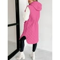 thumbnail image 3 of Sleeveless Women Long Puffer Hood Quilted Winter Outwear Vest Jackets Coats, 3 of 4