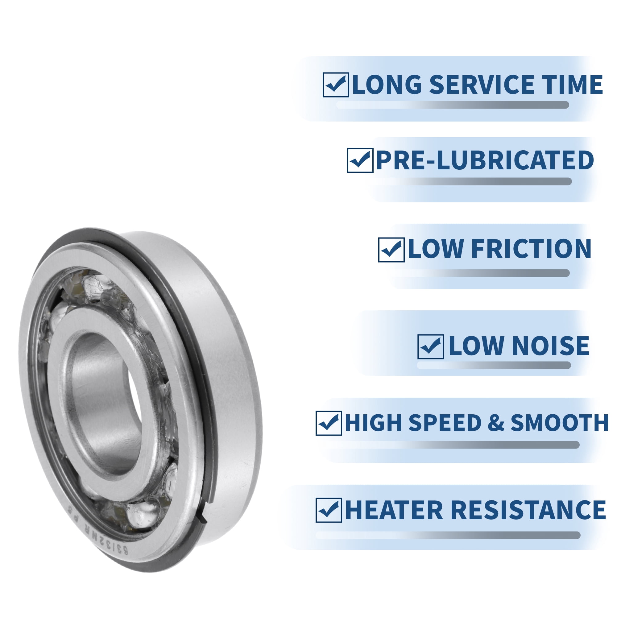 Unique Bargains 63/32NR Deep Groove Ball Bearings 32x75x20mm P5 Open Type Lubricated Bearings 1 Pcs Car Scooter Skateboard Wheel Universal Silver Tone