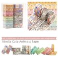 thumbnail image 2 of Conjunto de cintas Washi de dibujos animados Kawaii, 18 rollos de cintas adhesivas decorativas con adorno dorado de animales finos Hs, 2 of 4