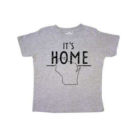 

Inktastic It s Home- State of Wisconsin Outline Distressed Text Gift Toddler Boy or Toddler Girl T-Shirt