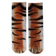 thumbnail image 1 of Calcetines unisex de algodón suave con estampado de huellas de animales en 3D. Tigre, 1 of 9