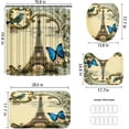 thumbnail image 5 of 4Pcs Paris Eiffel Tower Pink Shower Curtain Sets Bathroom Set Decor with Non-Slip Rugs Bath U-shaped Mat Toilet Lid Cover Waterproof Valentine Bathroom Curtains Shower Set with 12 Hooks, 5 of 7