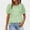 Green, variant on VOUZZA Women Tshirt Crewneck Patchwork Lace Short Sleeve Knit Tee Blouse Boho Tops for Women Elegant Summer Comfort Pullover