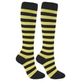 thumbnail image 2 of pitrice Bas de Compression 20-30 mmHg Longueur Genou Bas de Sport pour Course Cyclisme Unisexe, Jaune Noir, G/TG, 2 of 7