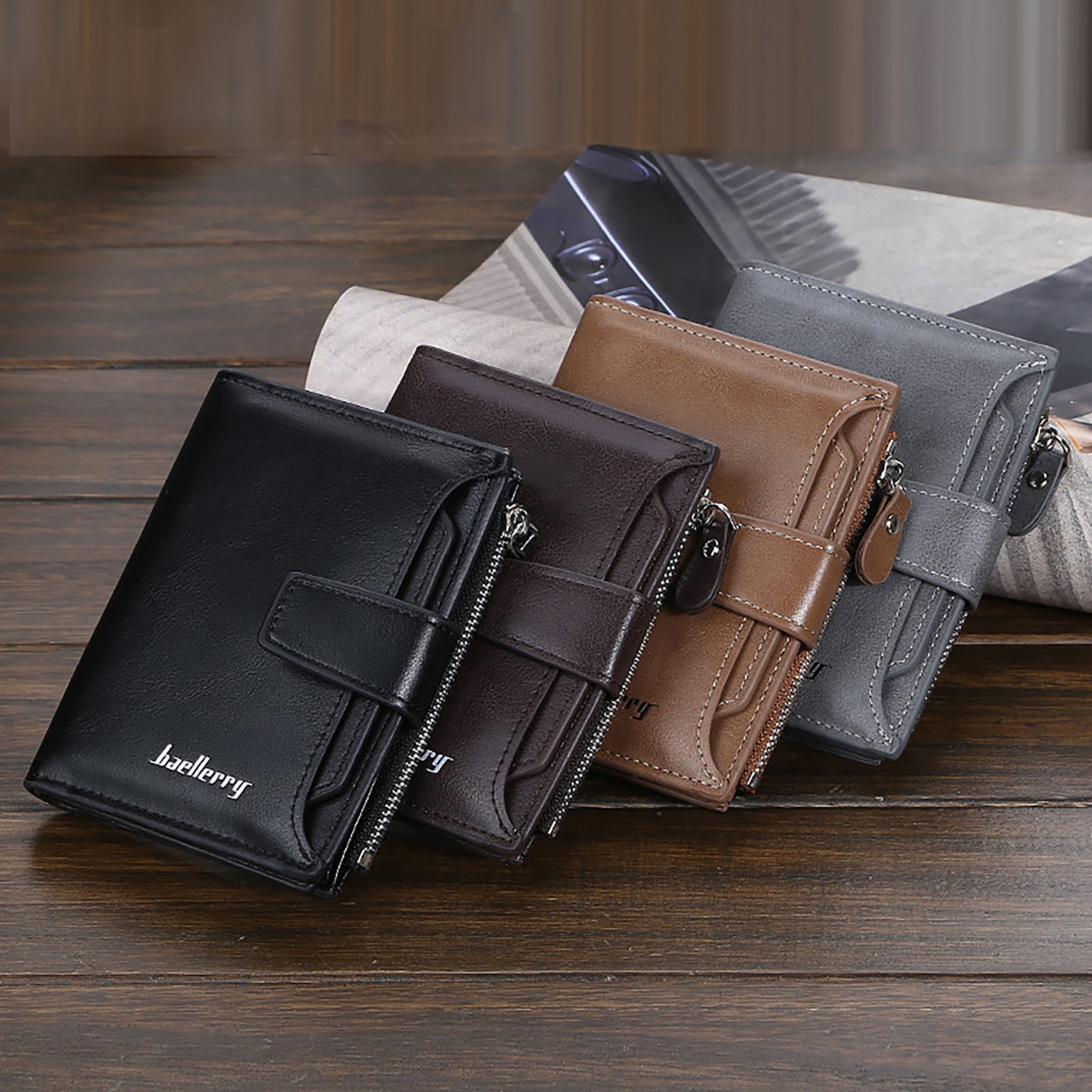 men's wallets with zipper closure