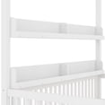 thumbnail image 7 of Twin Size Canopy Bed Frame with 2 Tier Storage Shelves, Solid Wood Montessori Floor Bed with Fence and Door, No Spring Box Needed, White, 7 of 7