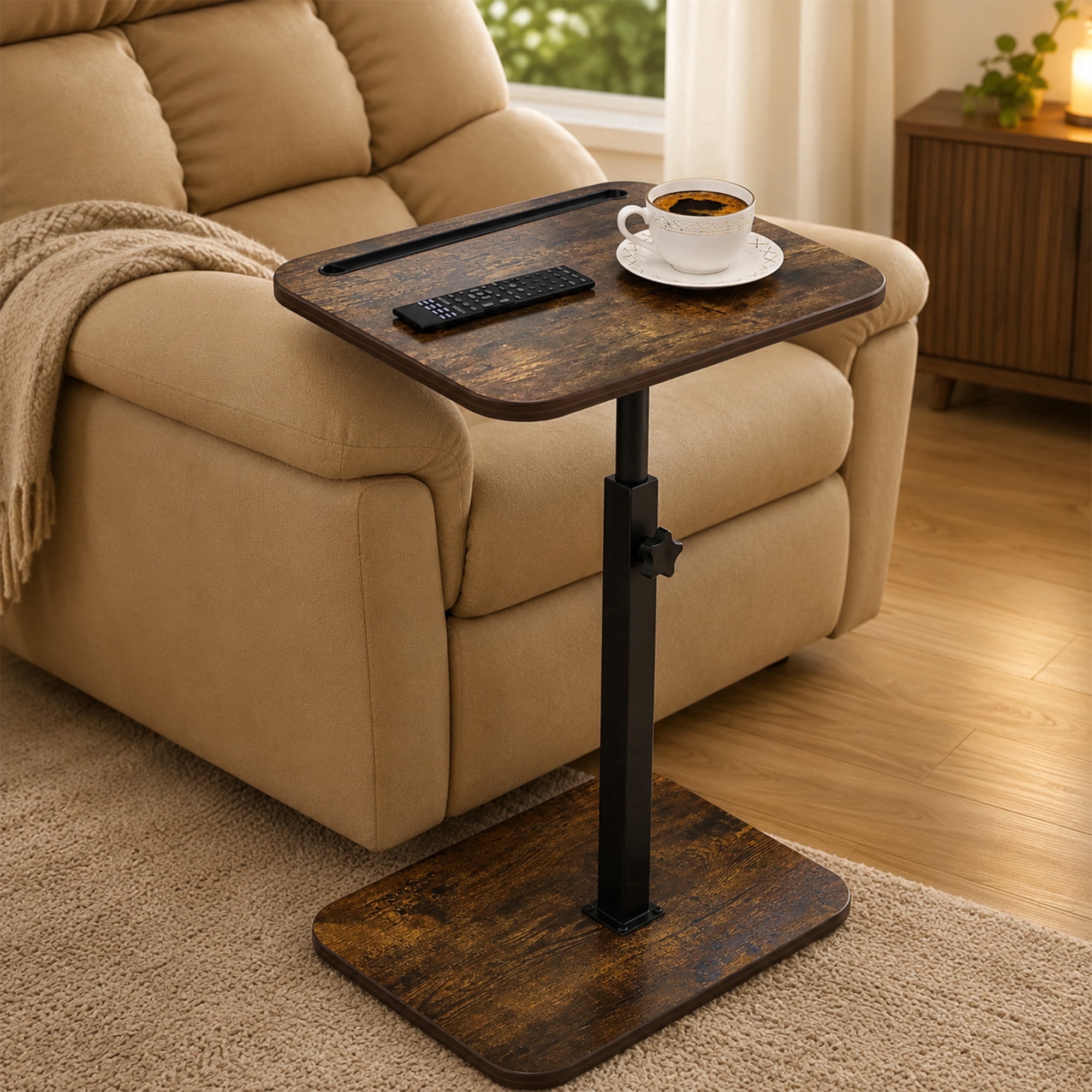 Mainstays 5-Piece XL Solid Rubberwood Folding TV Tray Set with