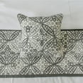 thumbnail image 2 of The HomeCentric King / Queen / Twin Gray Designer King 90"x18" Bed Runner WITH Two Pillow Cover, Moroccan, Pearl, Geometric & Embroidered Bed Scarf on Embroidered fabric - Meryem, 2 of 5