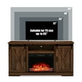 thumbnail image 2 of Papajet 59" Fireplace TV Stand with Sliding Barn Door, Electric Fireplace Insert, Dark Walnut, 2 of 6