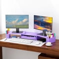 thumbnail image 3 of ANHXN desktop organizer and accessories, monitor stand with drawers and pen holders, office supplies desktop accessories, and workspace desktop organizer, 3 of 8