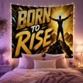 thumbnail image 2 of Muscular Male Figure with Silhouette Standing Triumphantly Atop, Mystical Fantasy for Space Lovers, Galaxy Room Decor, Housewarming Gift, Tapestry Wall Hanging for Bedroom and Dorm, 2 of 7