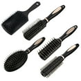 thumbnail image 5 of Topekada 5 Pcs Paddle Hair Brush Comb Set,Detangling Hairbrush Anti Static Massage Oval Comb Hair Styling Tools for Women Men Kid All Wet or Dry Hair(Black), round, 5 of 7